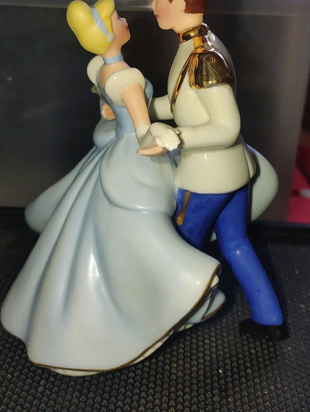 Lenox  Cinderella and Prince Figurine in Light Blue, White and Gold Cake topper